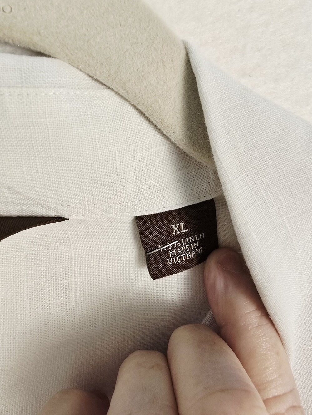 Perry Ellis White L Sleeve Linen 3 Button Resortwear Shirt. Mens Sz XL - Picture 4 of 10